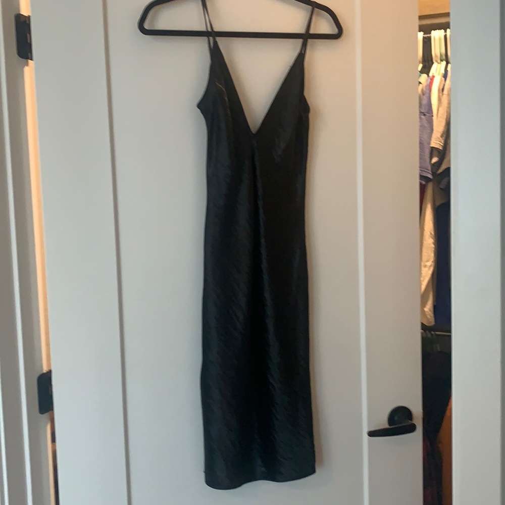 Black slip dress from Express